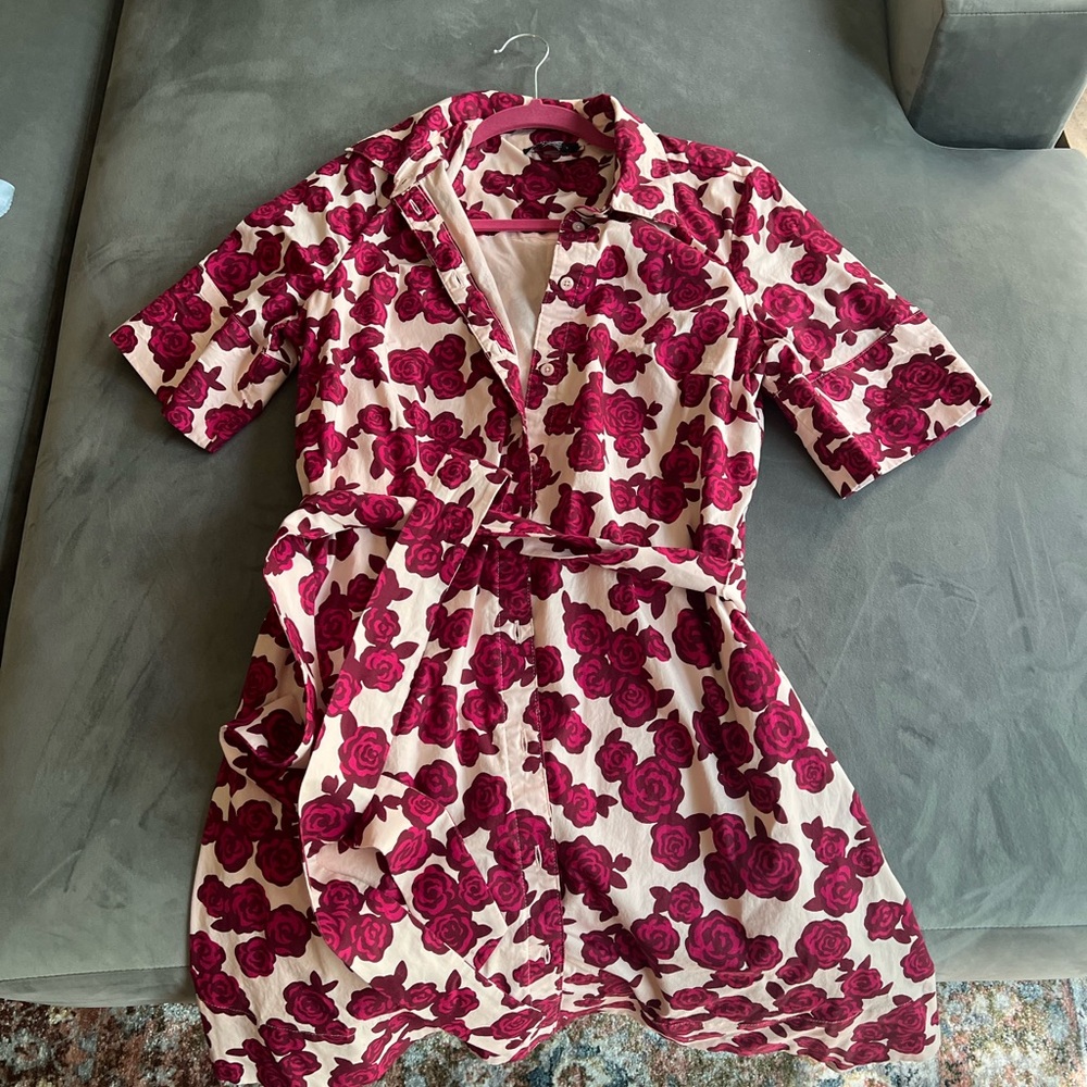 Kate Spade Roses floral shirt dress